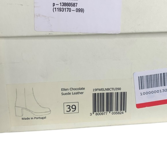 NIB By Far Women Ellen Suede Leather Ankle Boots Brown 39 Stacked Chunky Heel - Picture 13 of 15